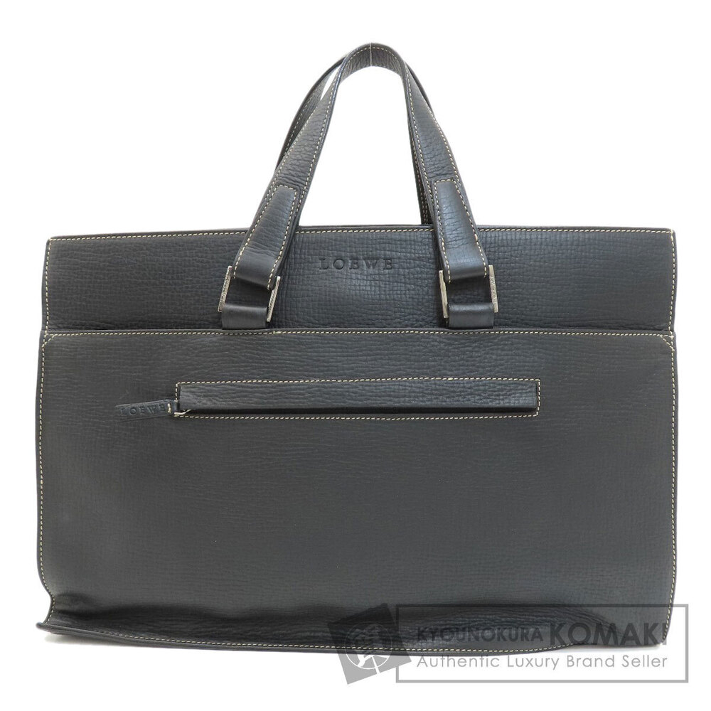 Loewe tote bag top handles front embossed Black